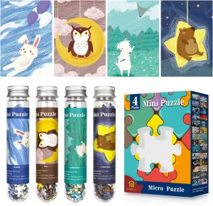 Mini Jigsaw Puzzles for Adults 150 Pieces(4 Packs) Small Jigsaw Puzzle Challenging Micro Puzzle Difficult Tiny Puzzle Home Decor Entertainment 6x4in (4 Pack-3)