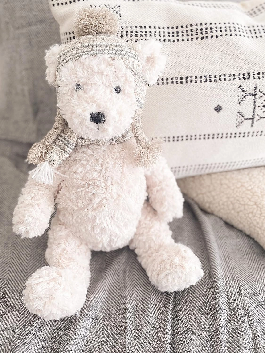 MON AMI Boden The Nordic Bear Stuffed Animal – 15”, Teddy Bear Plush for Baby Shower, Cute Plushies for Kids of All Ages