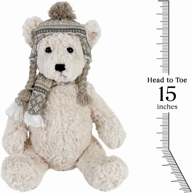 MON AMI Boden The Nordic Bear Stuffed Animal – 15”, Teddy Bear Plush for Baby Shower, Cute Plushies for Kids of All Ages