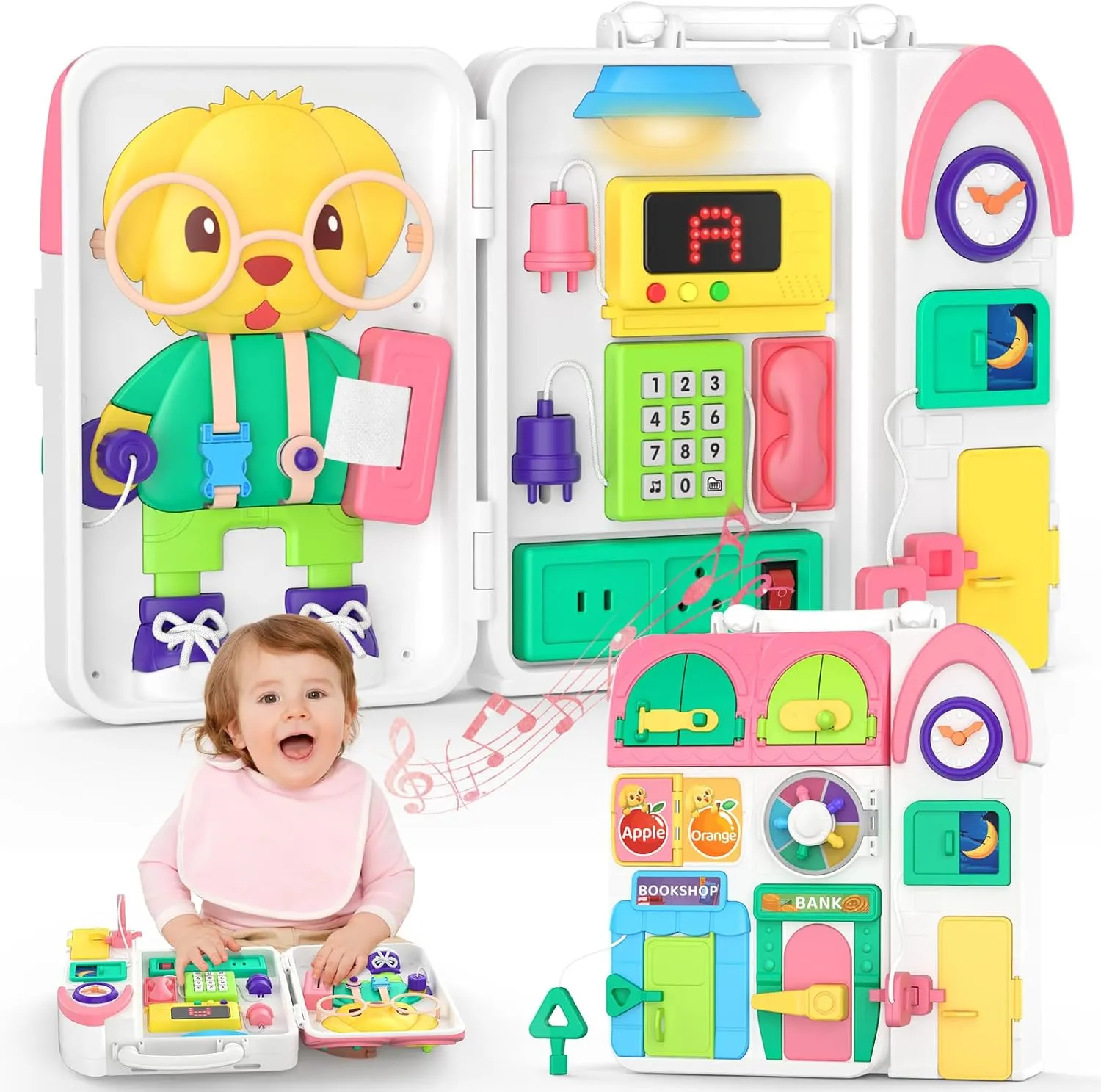 Montessori Toys for 1  Year Old Girl Gifts, Busy Board Educational Toddler Toy Age 1-2, First Christmas 1st Birthday Gifts for 1  Year Old Girl Boy
