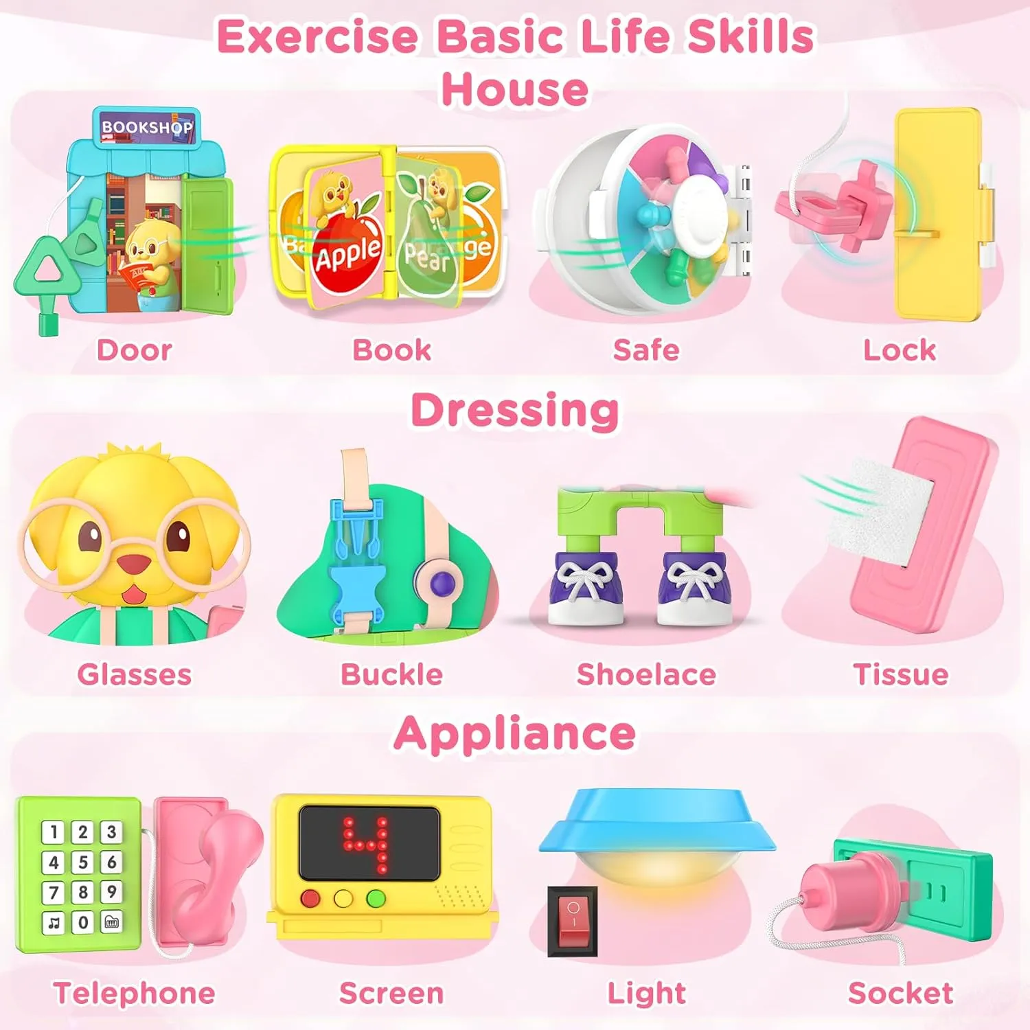 Montessori Toys for 1  Year Old Girl Gifts, Busy Board Educational Toddler Toy Age 1-2, First Christmas 1st Birthday Gifts for 1  Year Old Girl Boy