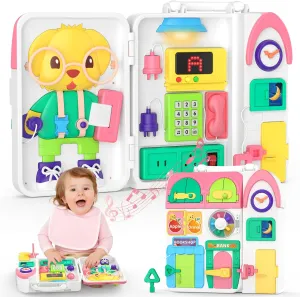 Montessori Toys for 1  Year Old Girl Gifts, Busy Board Educational Toddler Toy Age 1-2, First Christmas 1st Birthday Gifts for 1  Year Old Girl Boy