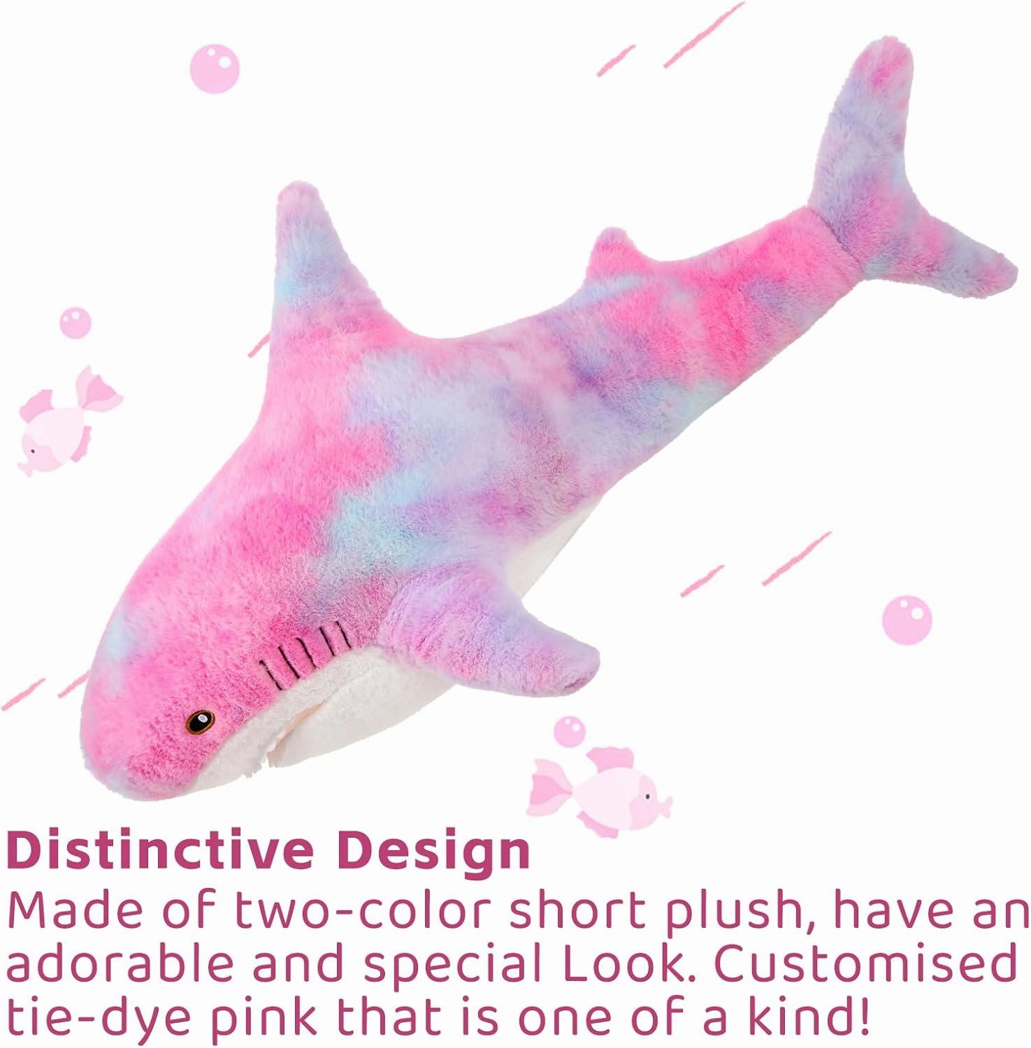 MorisMos Giant Shark Stuffed Animal, Chubby Shark Pillow Baby Shark Plush Toy Shark Toys Cute Stuffed Shark Plush Big Shark Plush Pillow for Kids, Purple, 40in