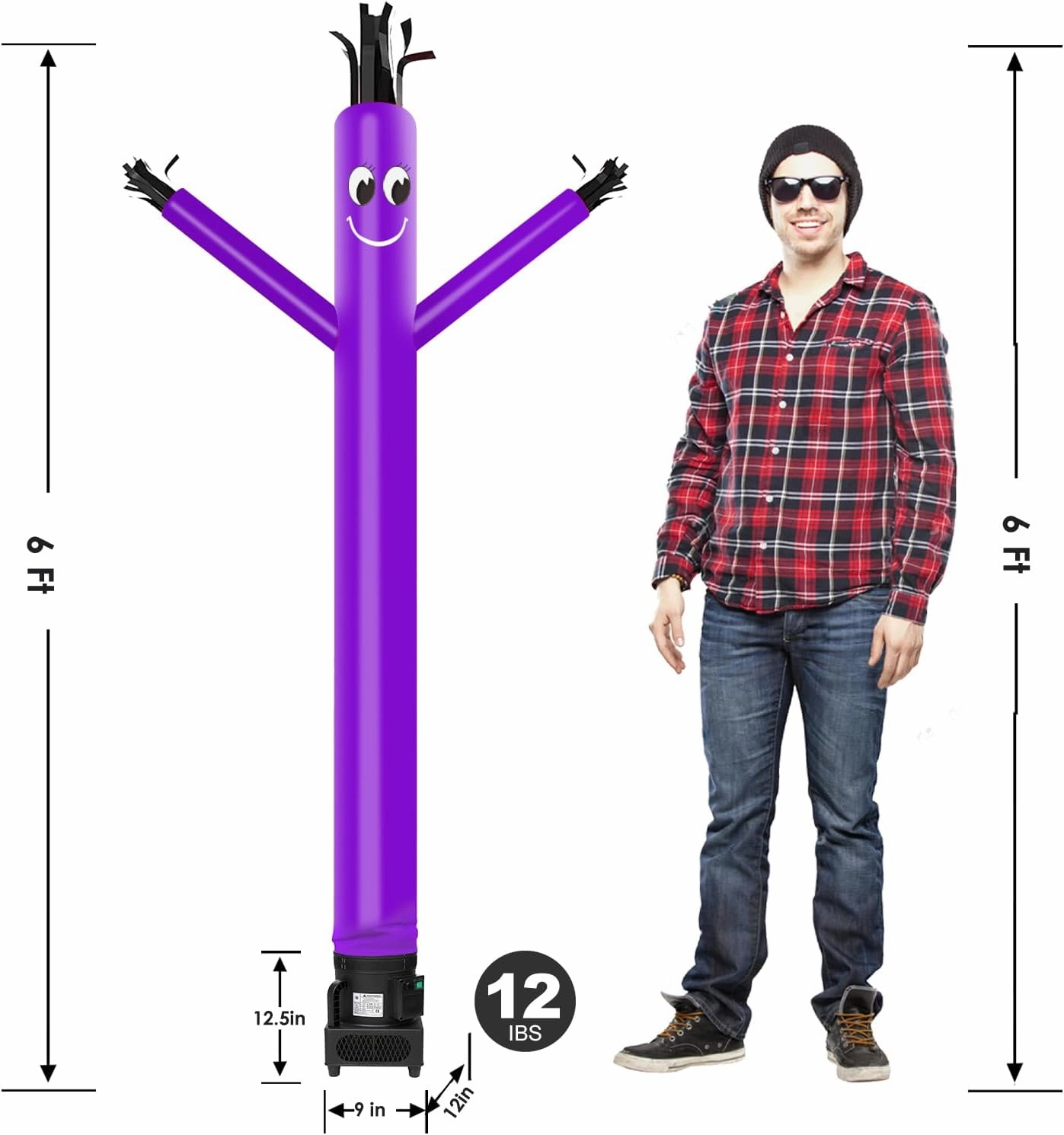 MOUNTO 6FT Fly Puppet Dancer with 1/3hp Blower Complete Set (Purple)