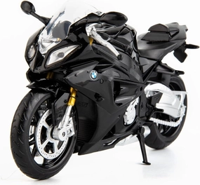 MSZ 1/12 Compatible for BMW S1000 Motorcycle Toy,Collector Motorcycle Modle with Display Stand,Toy Motorcycles for 3-9 Year Old Boys Black
