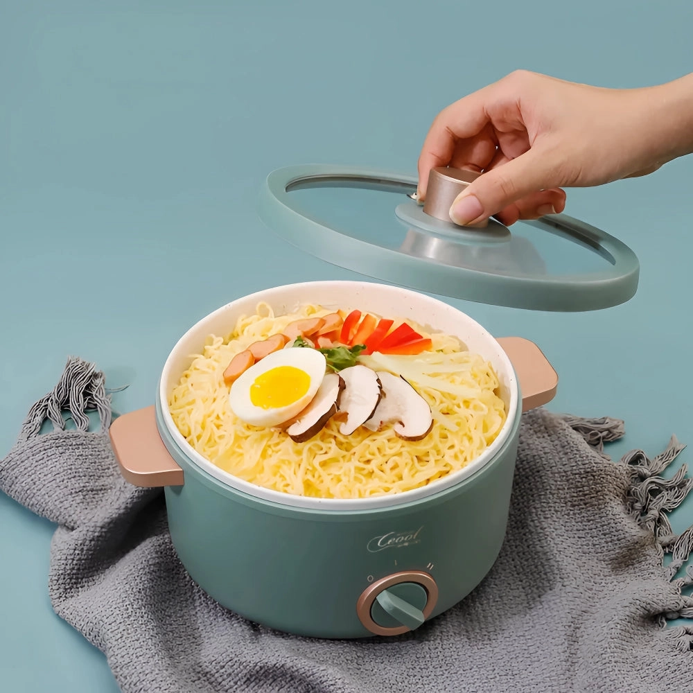 Multifunction Mini Electric Cooking Pot with Food Steamer