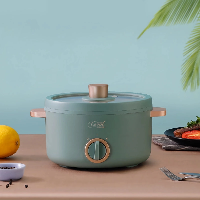 Multifunction Mini Electric Cooking Pot with Food Steamer