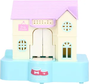 Music Villa Piggy Bank, Fun Puppy Piggy Bank Lucky Dog House Automatically Swallow with Light and Music Effects Children's Toy Gifts(Blue Lucky Dog)