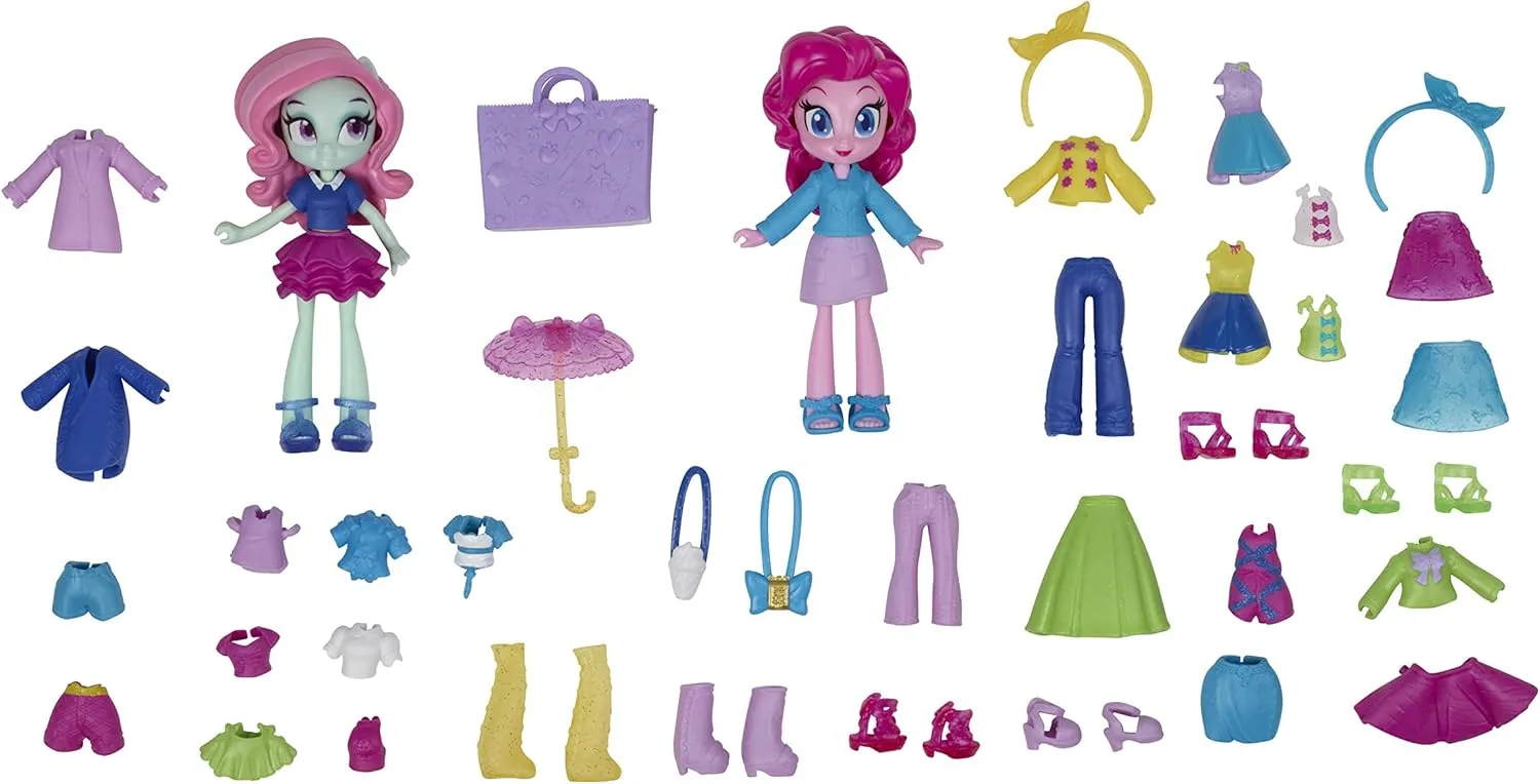 My Little Pony Equestria Girls Fashion Squad Pinkie Pie and Minty Mini Doll Set - 2 Toy Dolls and Over 40 Fashion Accessories