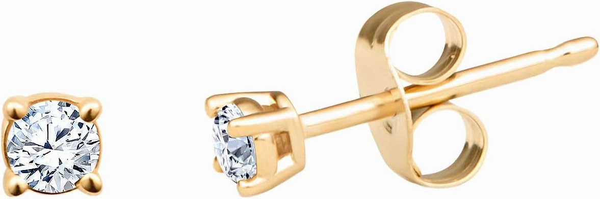 Natural Diamond Stud Earrings 1/10 to 1/4 cttw - 10kt White or Yellow Gold - (J-K Color, I2 Clarity) Push Backs