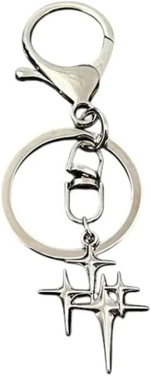 New 2026 Arrive Unisex Plated Keychains Star Stainless Steel Key Rings For Women Men Friendship Gift Handbag Bag Decoration Handmade Jewelry Fashion Trendy Accessories Creative For Women And Men