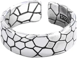 New 2026 Arrive Unisex Vintage Forever Couple Rings For Women Men Creative Stone Textured Copper Plated With Silver Ring Punk Jewellry Gifts Decoration Jewelry Luxury Accessories Trendy And