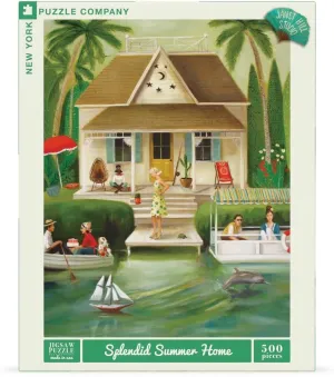 New York Puzzle Company - Janet Hill Splendid Summer Home - 500 Piece Jigsaw Puzzle for Family Game Nights by Janet Hill