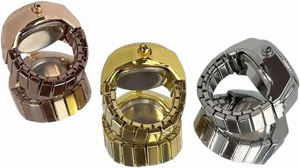 New 2026 Unisex Quartz Digital Couple Watch Ring Fashion Alloy Retro Elastic Rings Jewelry Gift Women Decoration Luxury With For You Accessories Trendy Creative Best And Men