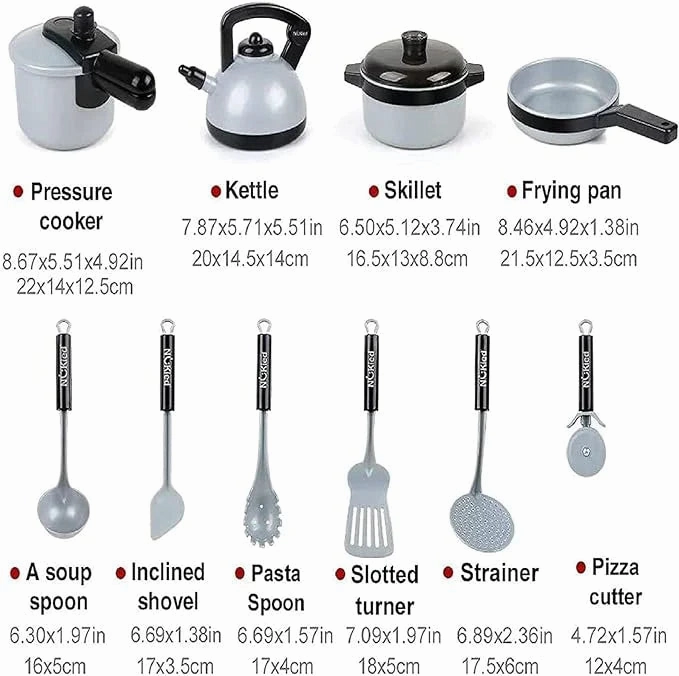 NEW 22 PCS Pretend Cooking Set, Kids Kitchen Toy with Play Food for Toddlers, Cookware Playset with Pots and Pans and Utensils, Kitchen Playset Accessories