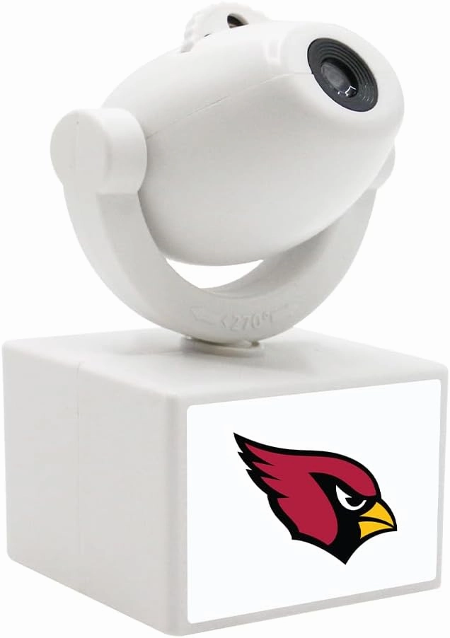 NFL American Football Arizona Cardinals - Adjustable Led Mini Spotlight Projector with 6 Team Logo Designs - Portable & Rechargeable Spotlight - Battery-Operated - 4.375” x 3.125”