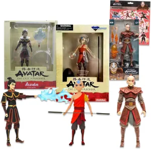 Nickelodeon Avatar Action Figure Set - 3 Mini Figurines, Stickers | The Last Airbender