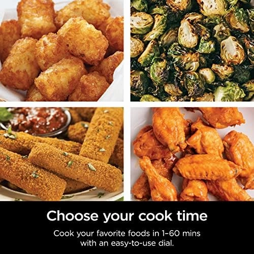 Ninja AF080 Mini Air Fryer, 2 Quarts Capacity, Compact, Nonstick, with Quick Set Timer, Grey