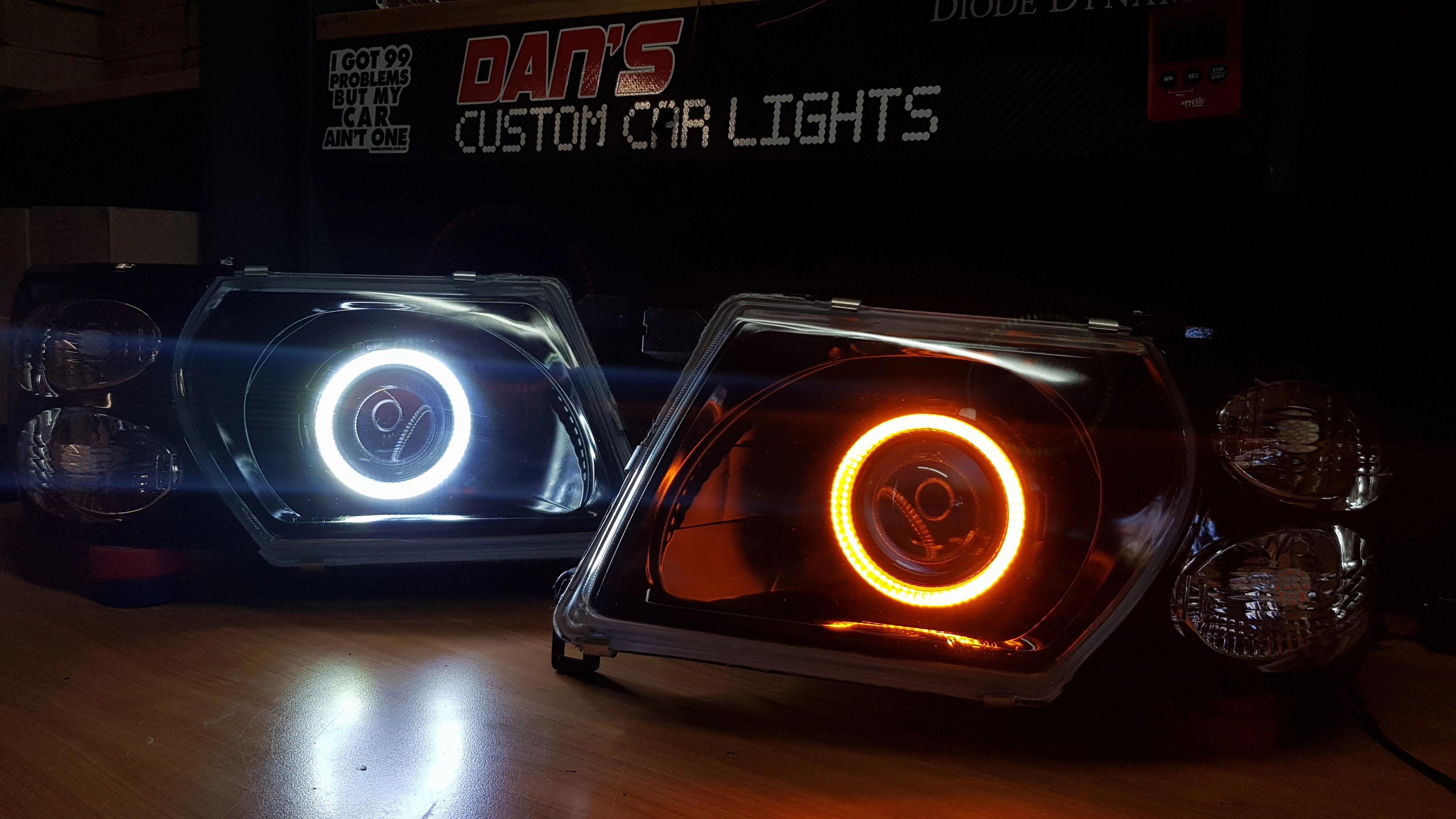 Nissan Patrol GU S1-S3 Headlights with Switchback Halo Rings