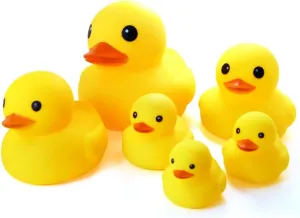 Novelty Place Rubber Duck Family Pack Ducky Baby Bath Toy for Kids (Pack of 6)