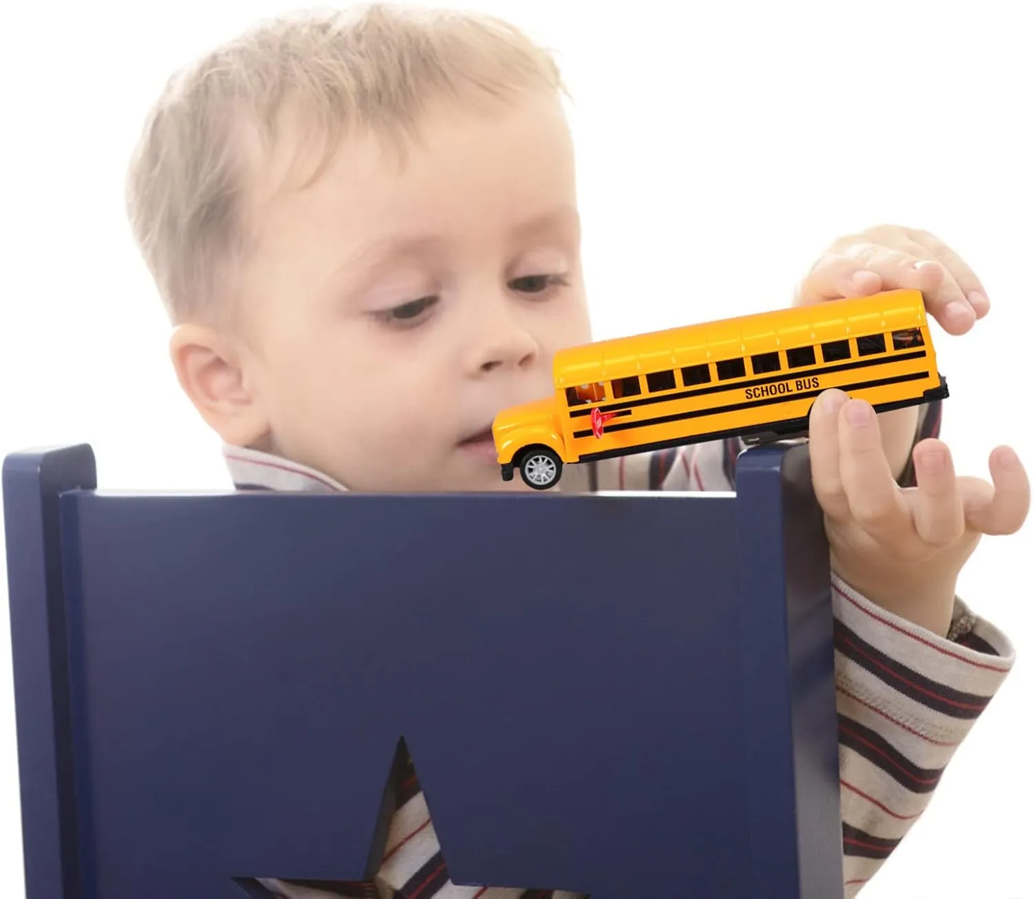 NUOBESTY 1pc Boy Girl School Bus Toy Alloy Pull Back Car Present for Boy Girl Lightweight Portable for Hands Fun Play Anytime