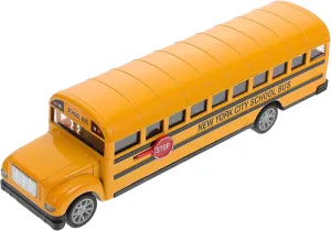 NUOBESTY 1pc Boy Girl School Bus Toy Alloy Pull Back Car Present for Boy Girl Lightweight Portable for Hands Fun Play Anytime