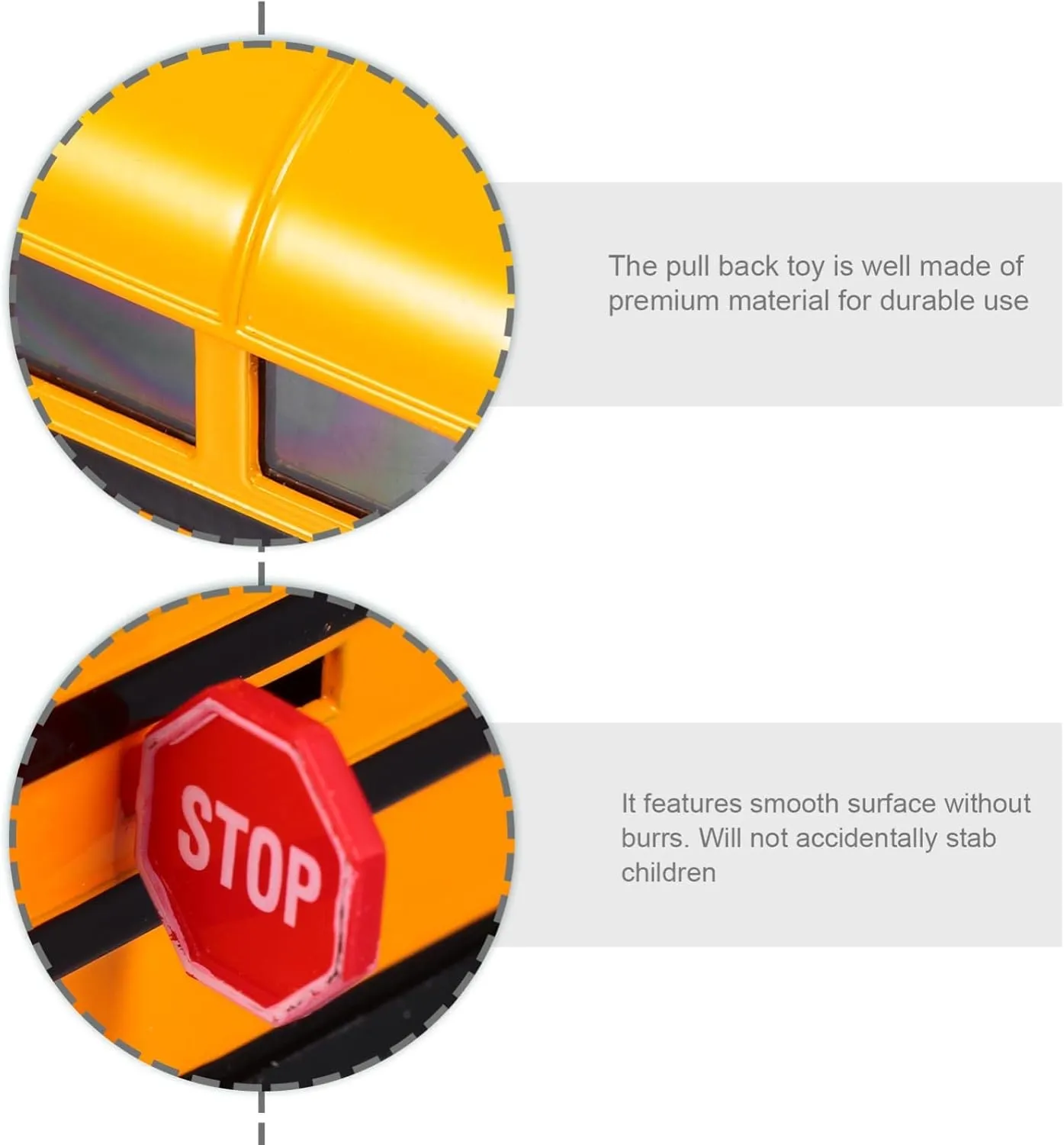 NUOBESTY 1pc Boy Girl School Bus Toy Alloy Pull Back Car Present for Boy Girl Lightweight Portable for Hands Fun Play Anytime