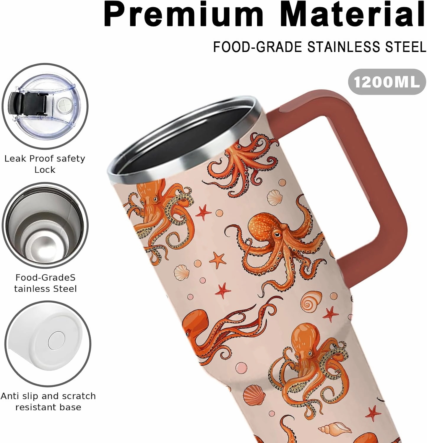 Octopus Lovers Gifts For Women, Just a Girl Who Loves Octopus Gift, 40oz Cute Octopus Tumbler, Friendship Present For Octopus Lover Friend, Birthday Sea Animal Lover Coffee Cup Gifts For Girl