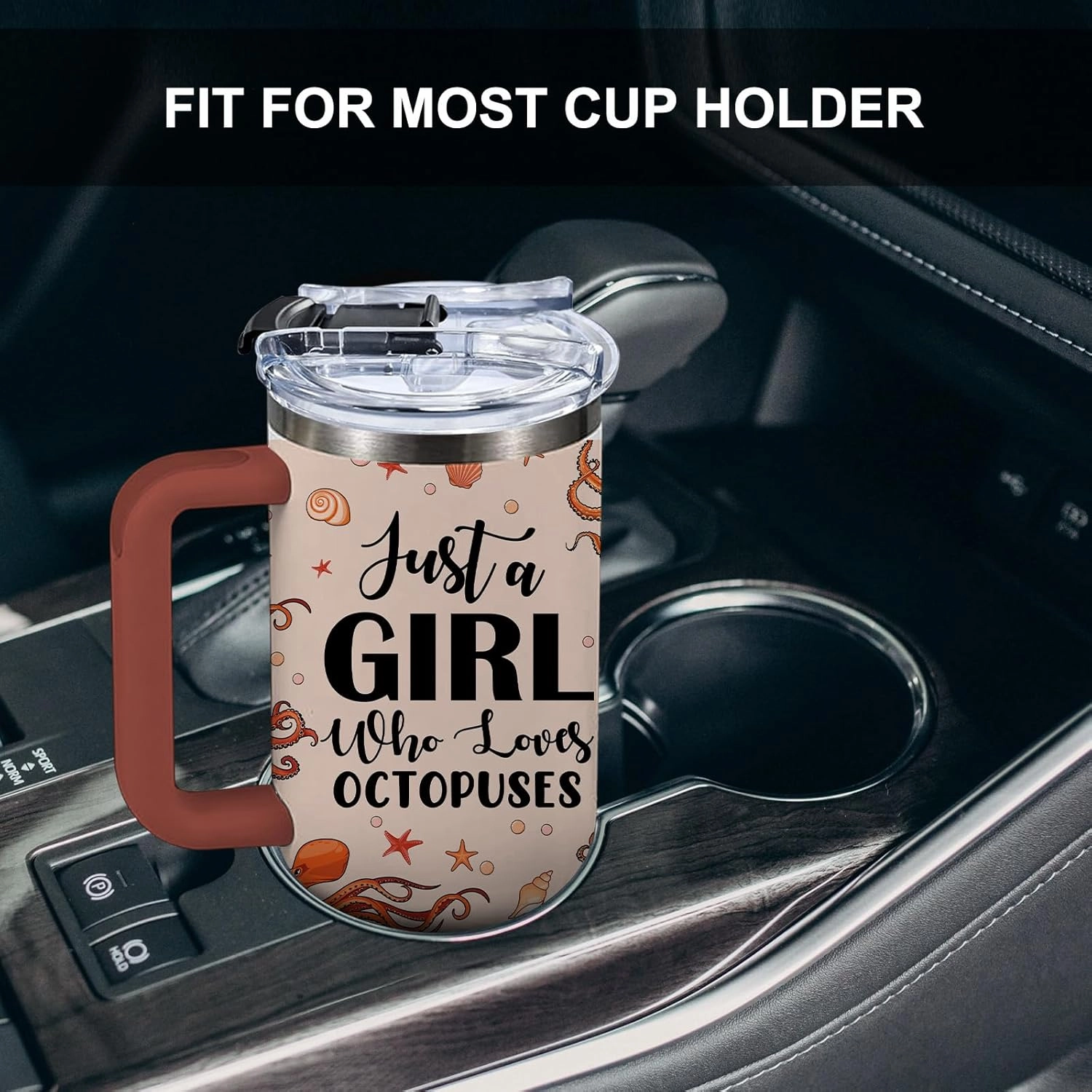 Octopus Lovers Gifts For Women, Just a Girl Who Loves Octopus Gift, 40oz Cute Octopus Tumbler, Friendship Present For Octopus Lover Friend, Birthday Sea Animal Lover Coffee Cup Gifts For Girl