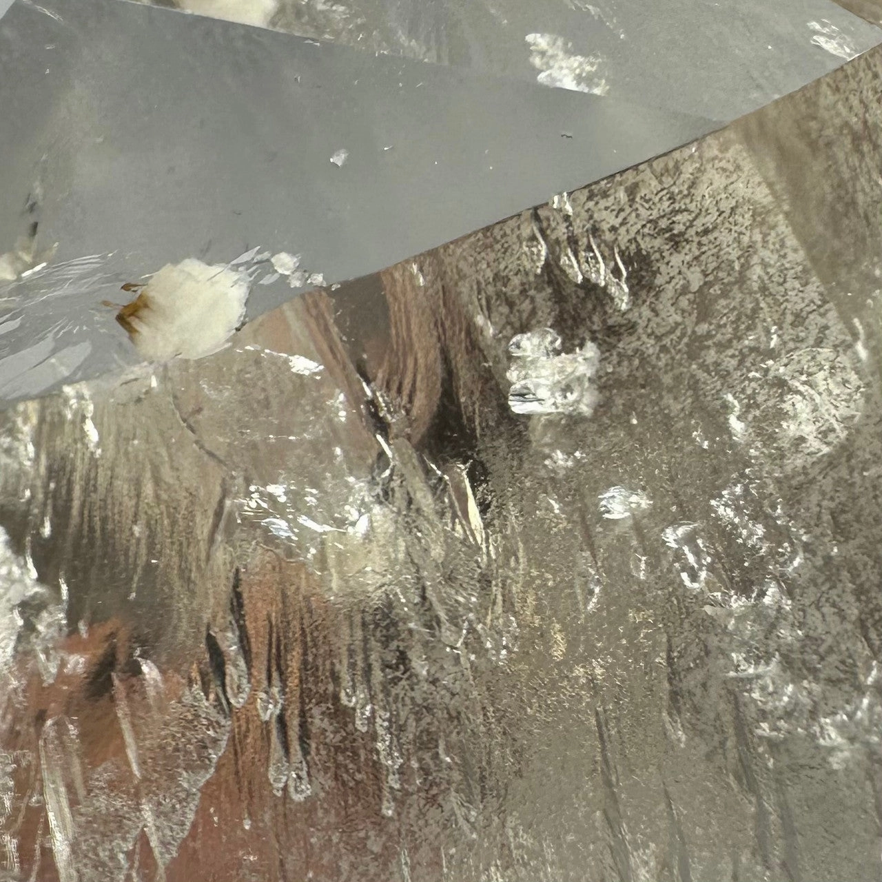 One of a Kind Lemurian Quartz Crystal with Rainbow Inclusions Freeform Stone-4 1/4 x 3"-NC7158