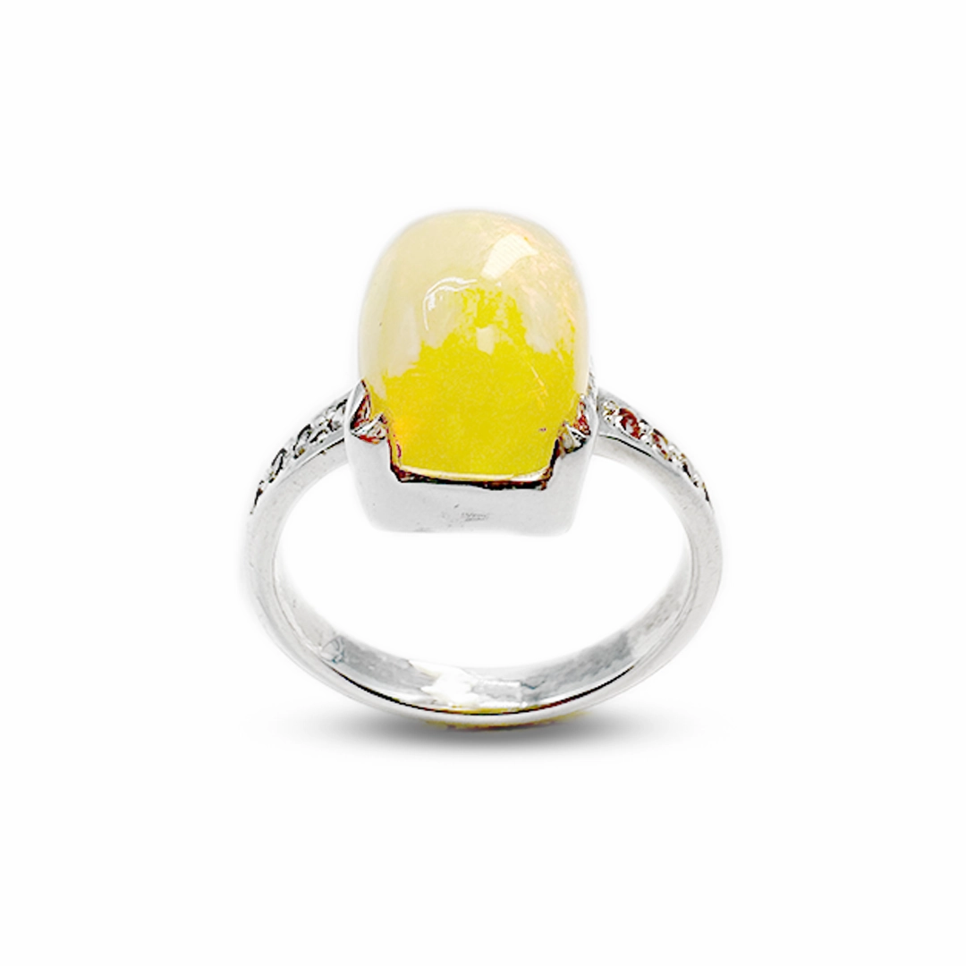 Opal Women Ring – Zircon Band