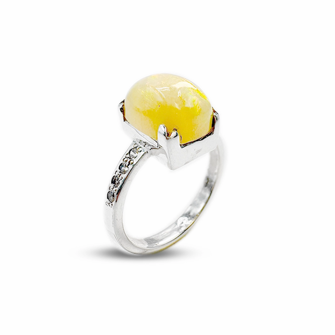 Opal Women Ring – Zircon Band