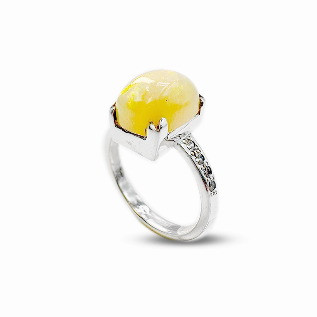 Opal Women Ring – Zircon Band