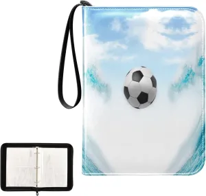 OTVEE Card Binder Creative Football Sea Wave Trading Card Album with 50 Removable Sleeves Fits 400 Cards