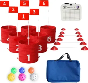 Outdoor Golf Bucket Yard Games - Chipping Game for Kids & Adults - Portable Multi-Scene Bucket Golf (Pack of 6)