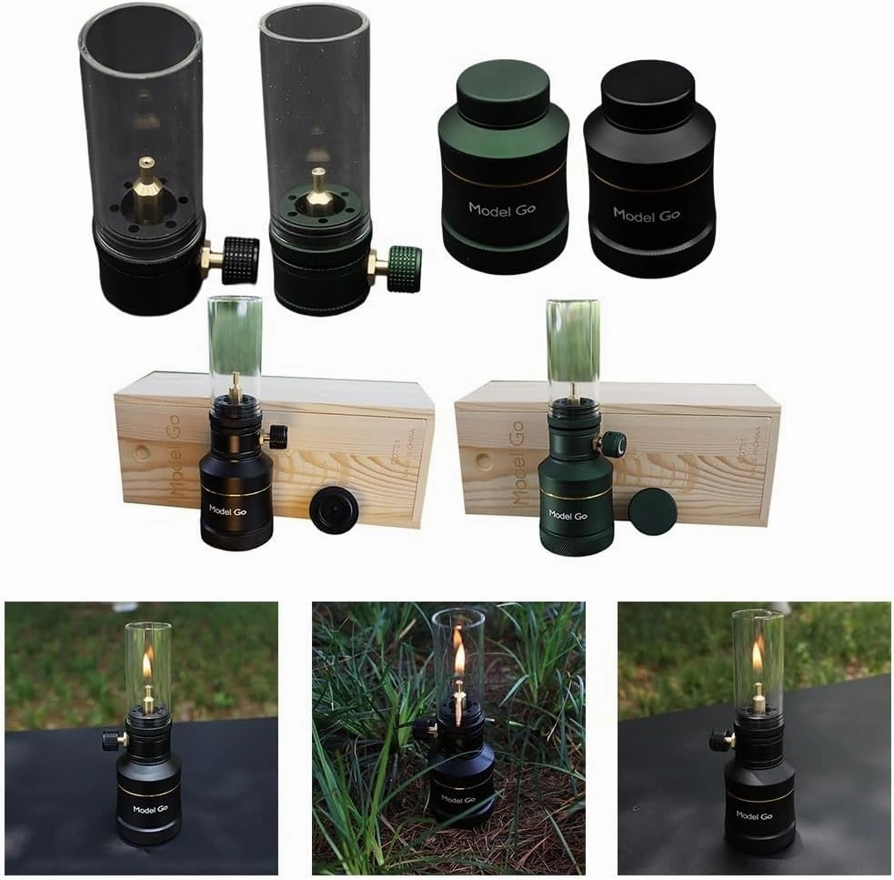 Outdoor Camping Illuminate Gas Lantern,Atmosphere Gas Lamp Tent Lamp,For Hiking,Portable Gas Lamp,For Outdoor Camping And Tent(Only lamp Black)