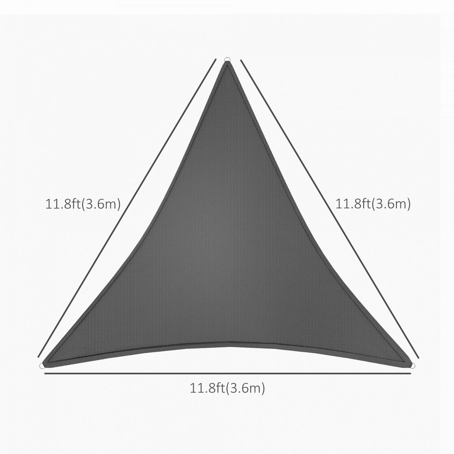 Outsunny Sun Shade Sail With LED Lights, 90% Uv Block Triangle Shade Cloth|Outsunny Toile D'ombrage Triangulaire Avec Lumieres LED 90% Anti-uv