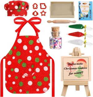 Outus 15 Pcs Christmas Doll Accessories Mini Doll Props Baker Outfit Set Cooking Accessories Xmas Mini Baking Props for Xmas Decorations
