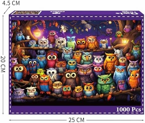 Owl Family Puzzle for Adults 1000 Pieces, Jigsaw Puzzles for Adults 1000 Piece, Puzzle for Adults, Adults Challenging Game Toys, Impossible Puzzle, Family Decoration Puzzle