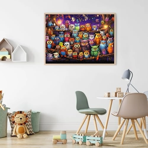 Owl Family Puzzle for Adults 1000 Pieces, Jigsaw Puzzles for Adults 1000 Piece, Puzzle for Adults, Adults Challenging Game Toys, Impossible Puzzle, Family Decoration Puzzle