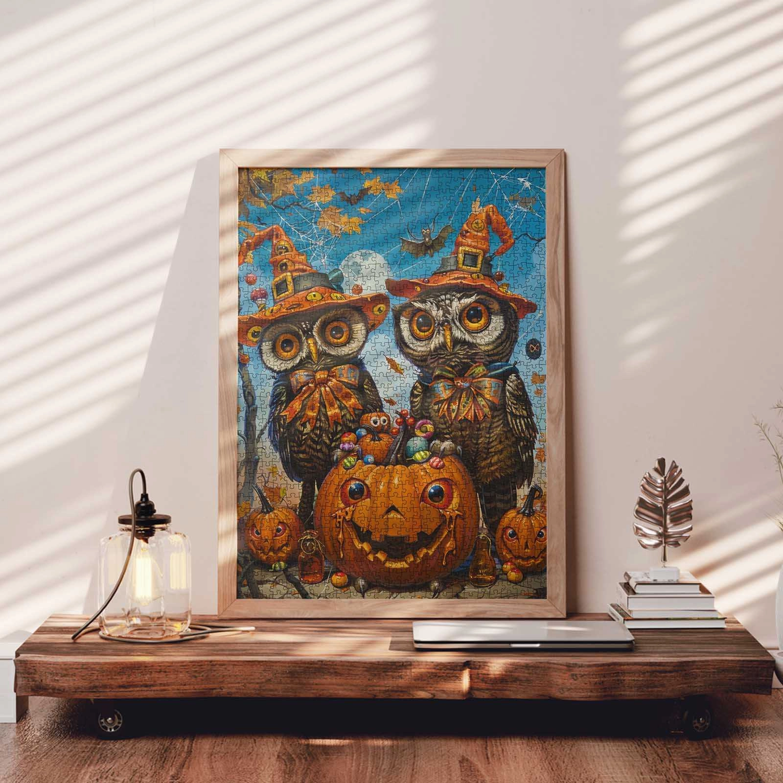 Owl with Pumpkin Hat Jigsaw Puzzles