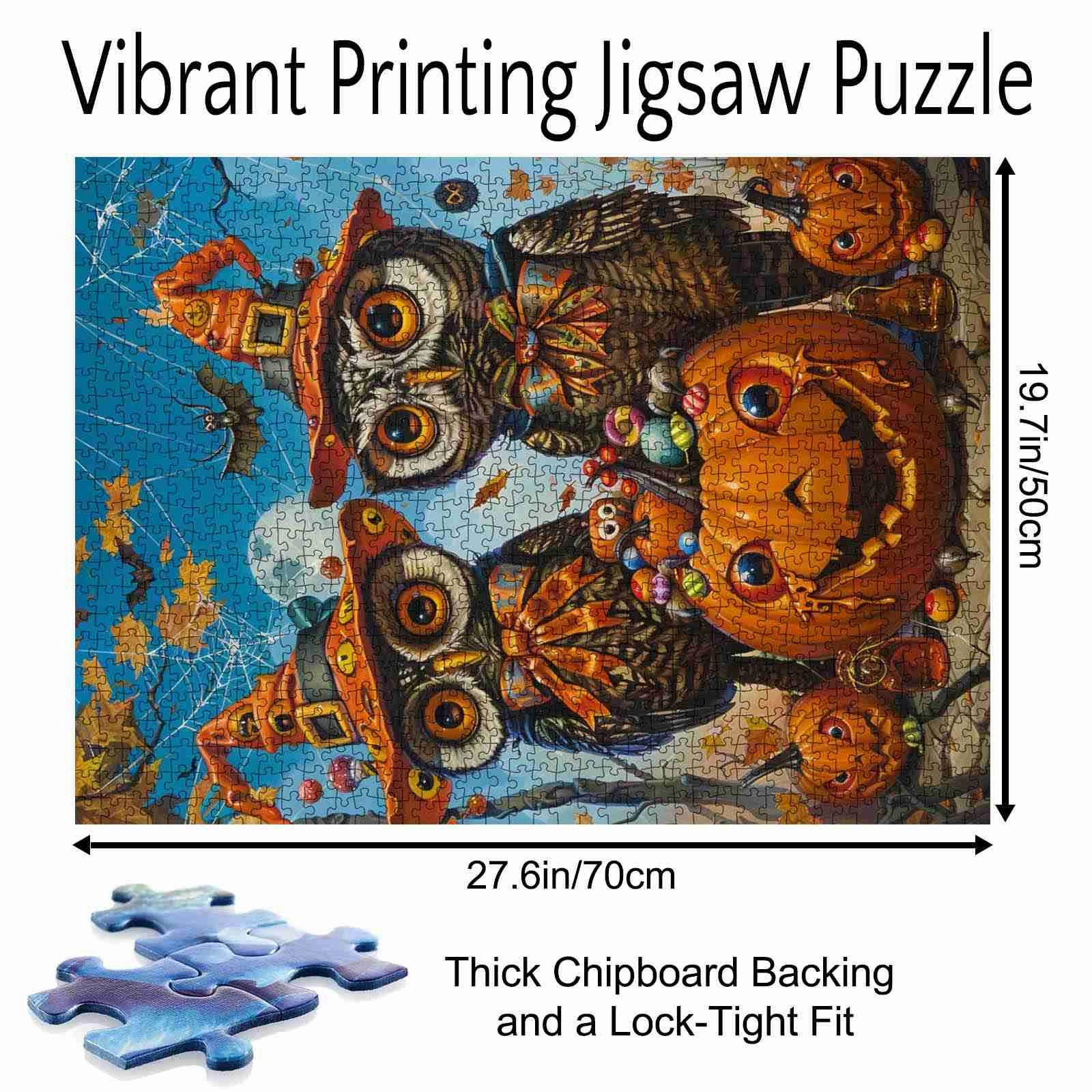 Owl with Pumpkin Hat Jigsaw Puzzles