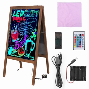 P&P LED Message Writing Board Flashing Illuminated Erasable Neon Sign Sandwich Board