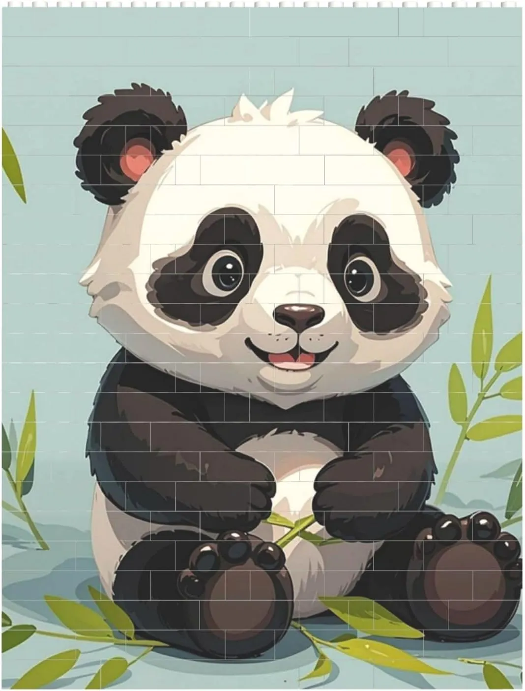 Panda Building Block Puzzle Personalized Building Bricks for Adults Block Puzzle Building DIY Brick Block Puzzles Valentine's Day Gifts for Home Decor Brick Puzzle