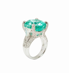 Paraiba Tourmaline Diamond Ring