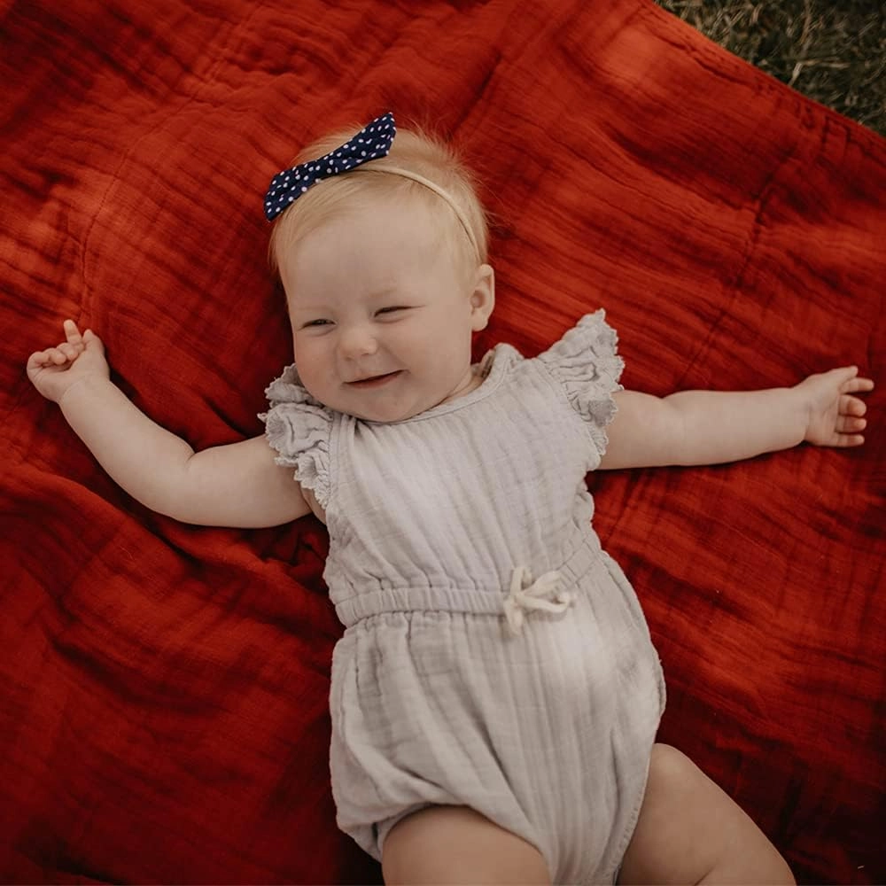 Parker Baby Muslin Blanket | 100% Soft Cotton Toddler Quilt & Baby Muslin Swaddle | Gender Neutral Design 47" x 47" Blanket