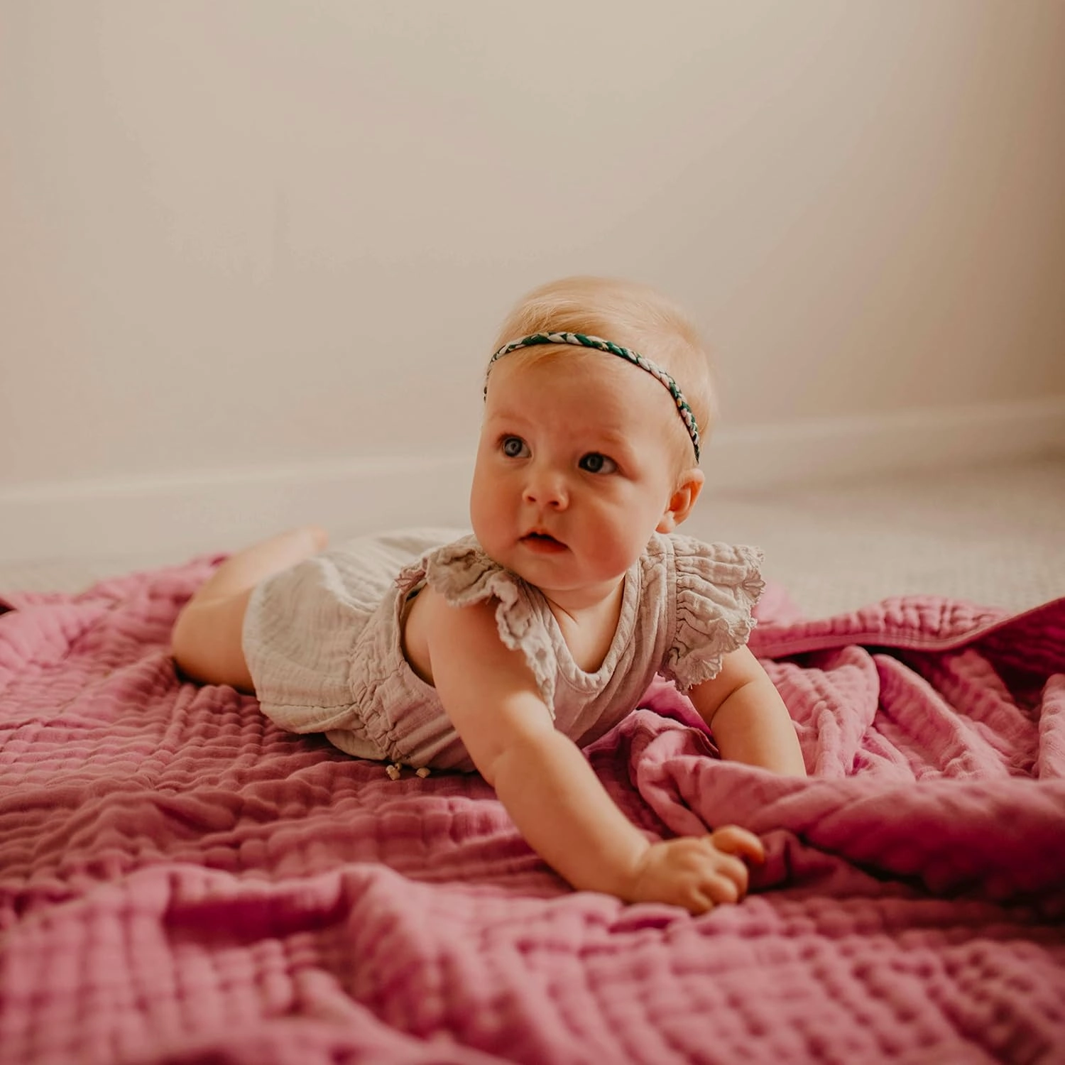 Parker Baby Muslin Blanket | 100% Soft Cotton Toddler Quilt & Baby Muslin Swaddle | Gender Neutral Design 47" x 47" Blanket