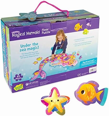 Peaceable Kingdom Shimmery Magical Mermaid Floor Puzzle