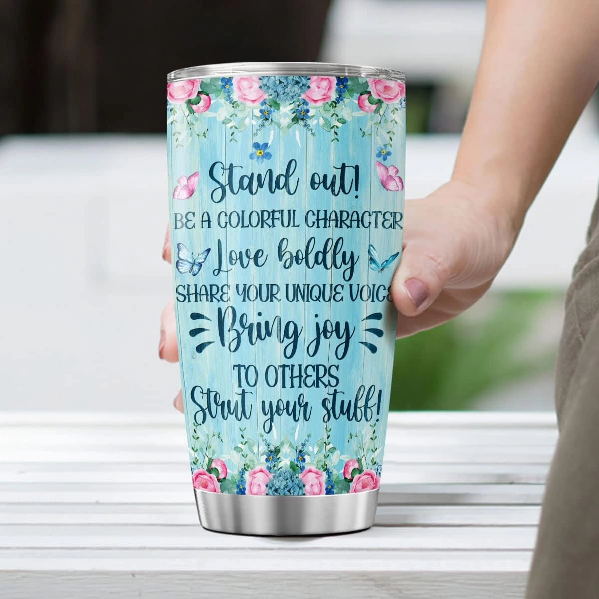 Peafowl Coffee Tumbler 20 Oz Double Walled Stainless Steel Mug Peafowl Bird Printed Mug With Lid For Animal Lovers Gifts For Women Birthday Unique Pet Drinking Glasses