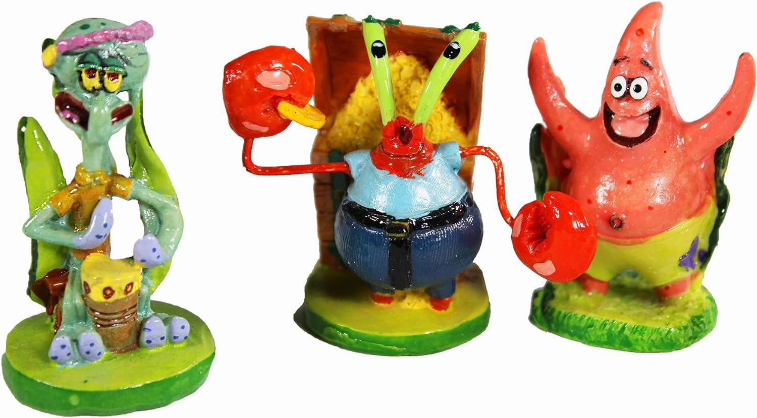 Penn-Plax Officially Licensed Spongebob 6 Piece Mini Aquarium Ornament Set – Great for Saltwater and Freshwater Tanks
